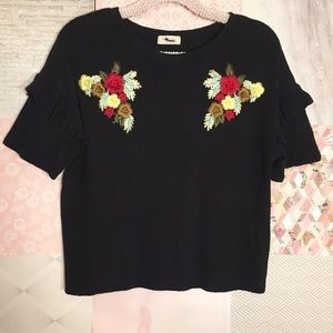 Sophie Rue for Stitch Fix | Black Floral Ruffle